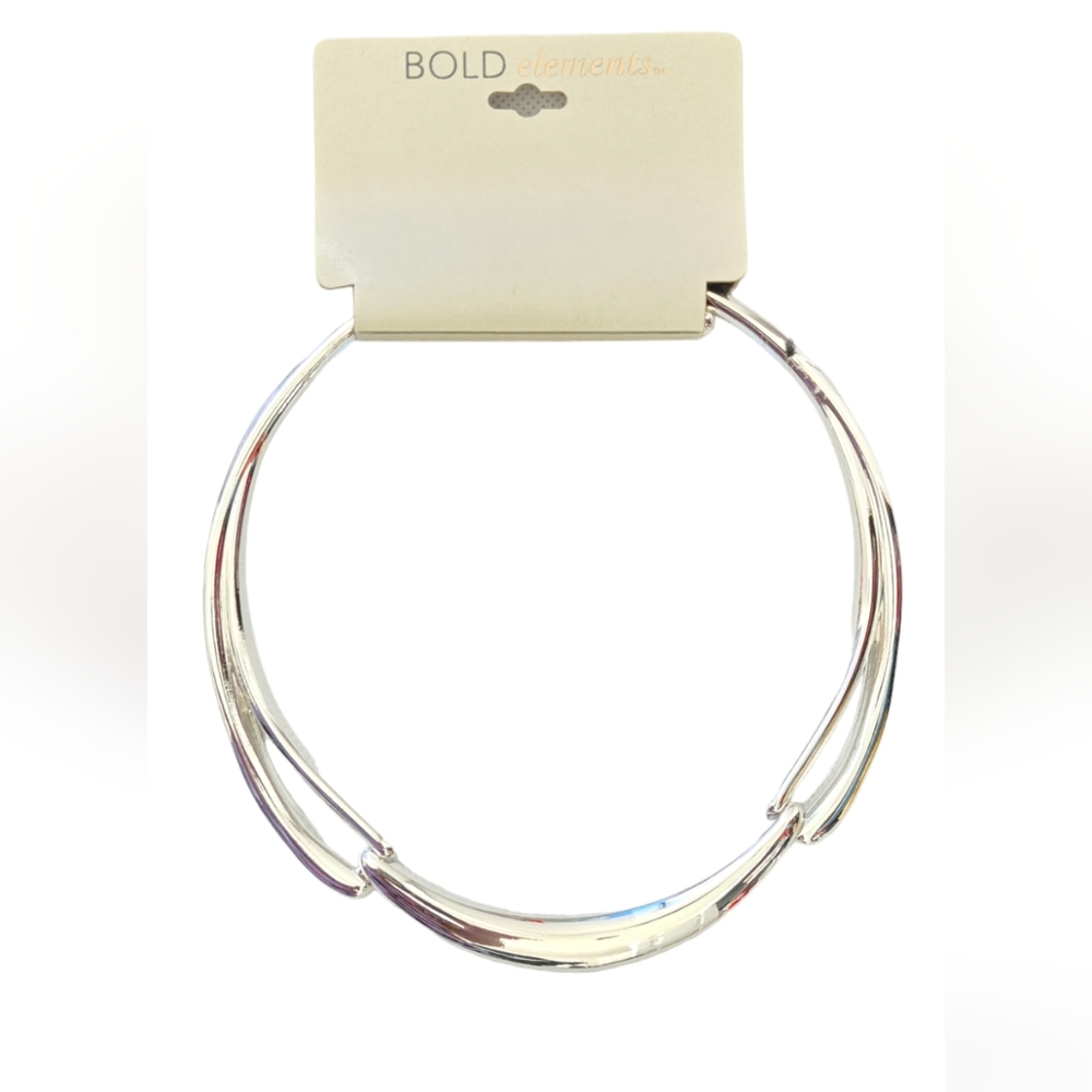 Bolt Elements Silvertone Collar Necklace One size